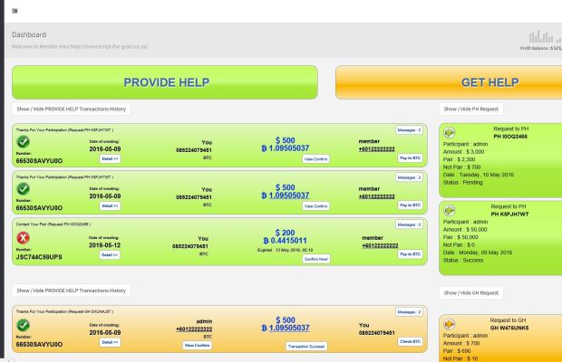 Bitcoin Enabled MMM Help Donation Script - TheHyipShop