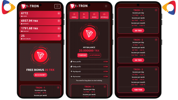 Hyip MINING 1XTRON TRX FastCore php Script