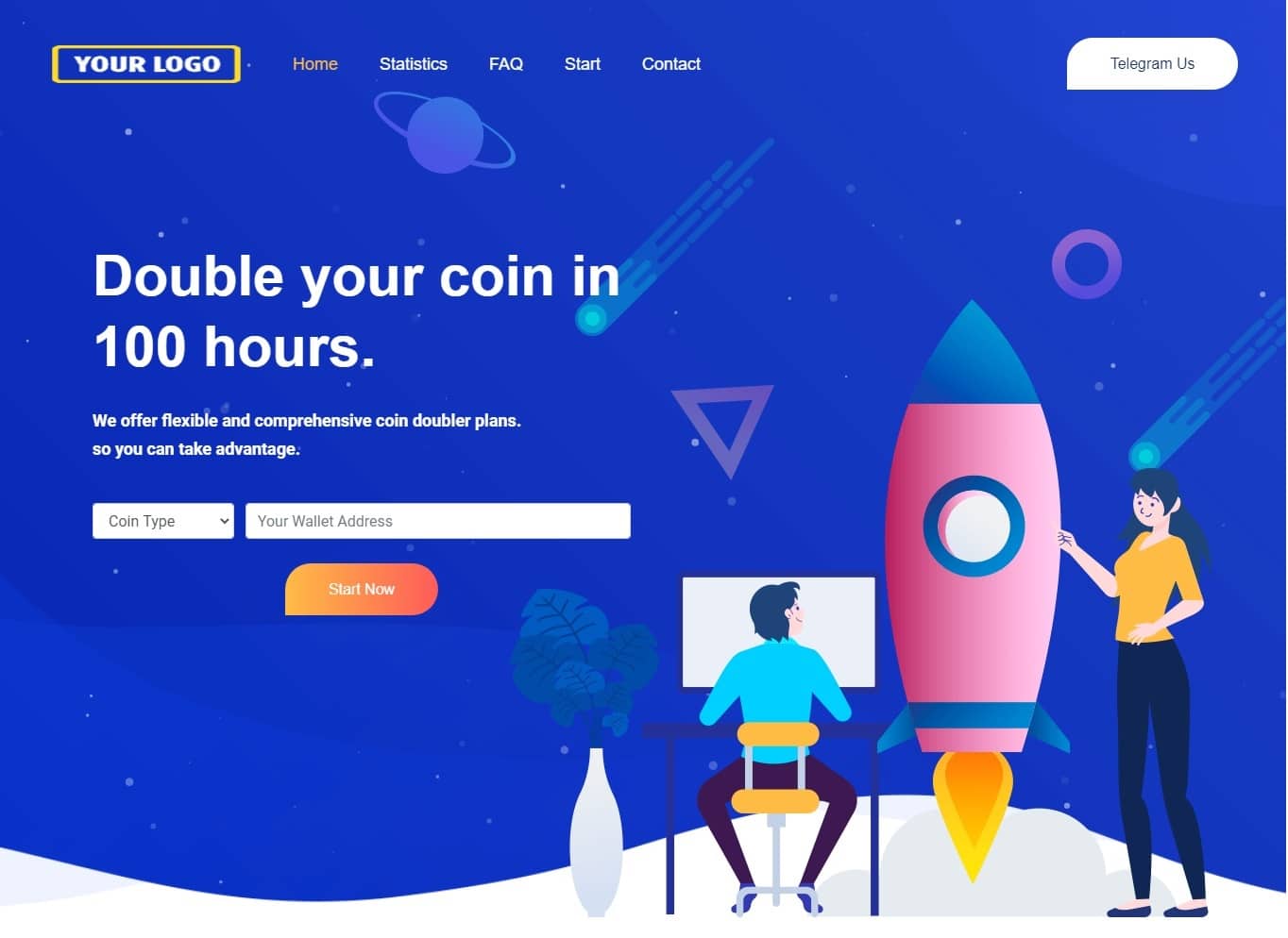 MultiCoin Doubler Script With Premium Template MDT04 | Bitcoin Doubler