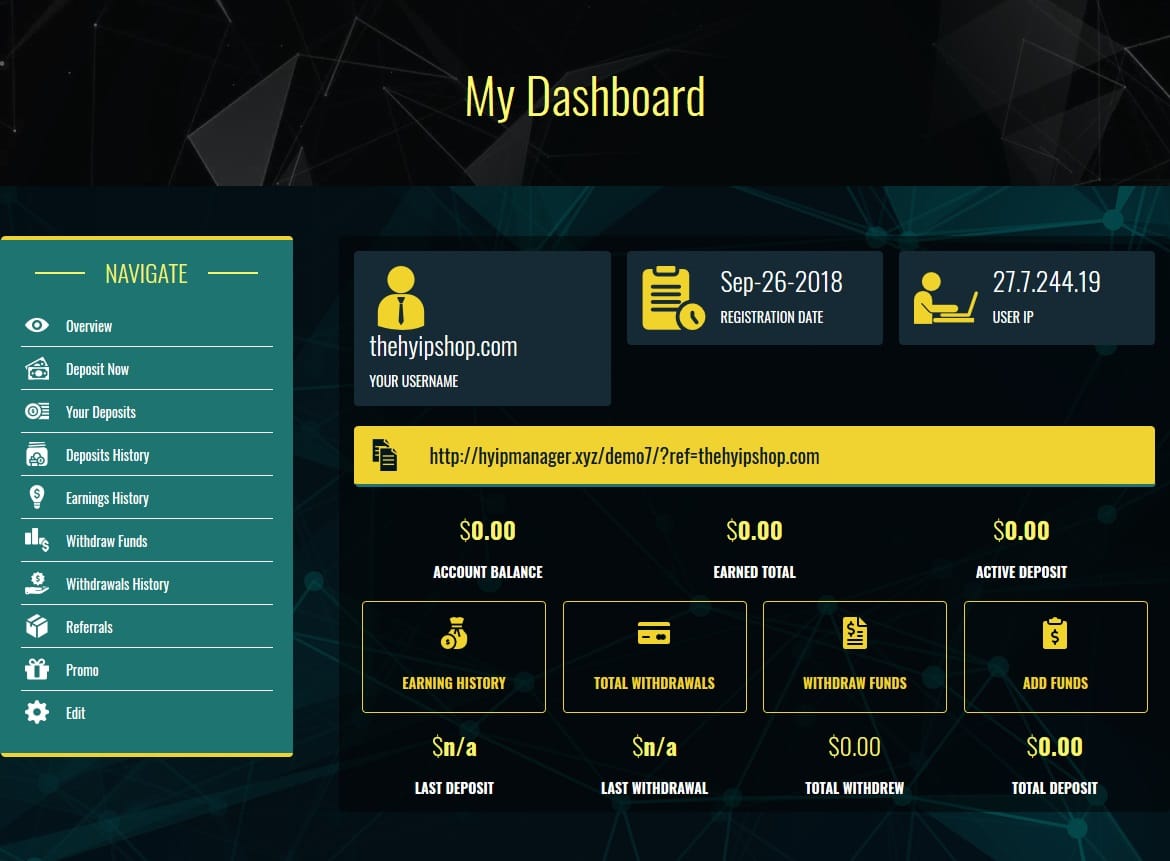 Premium Bitcoin Hyip Script Custom Design 6 | TheHyipShop