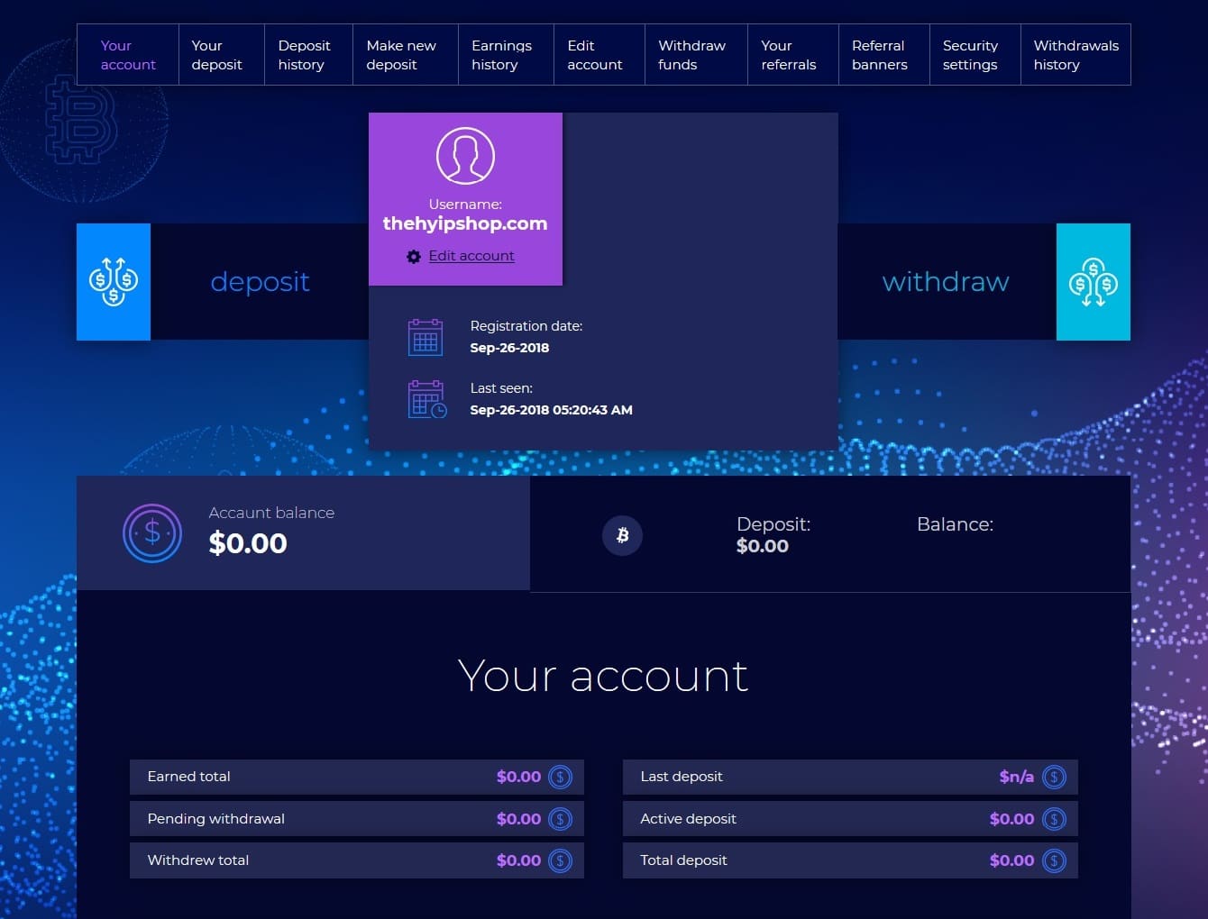 Premium Bitcoin Hyip Script Custom Design 7 Latest Version TheHyipShop