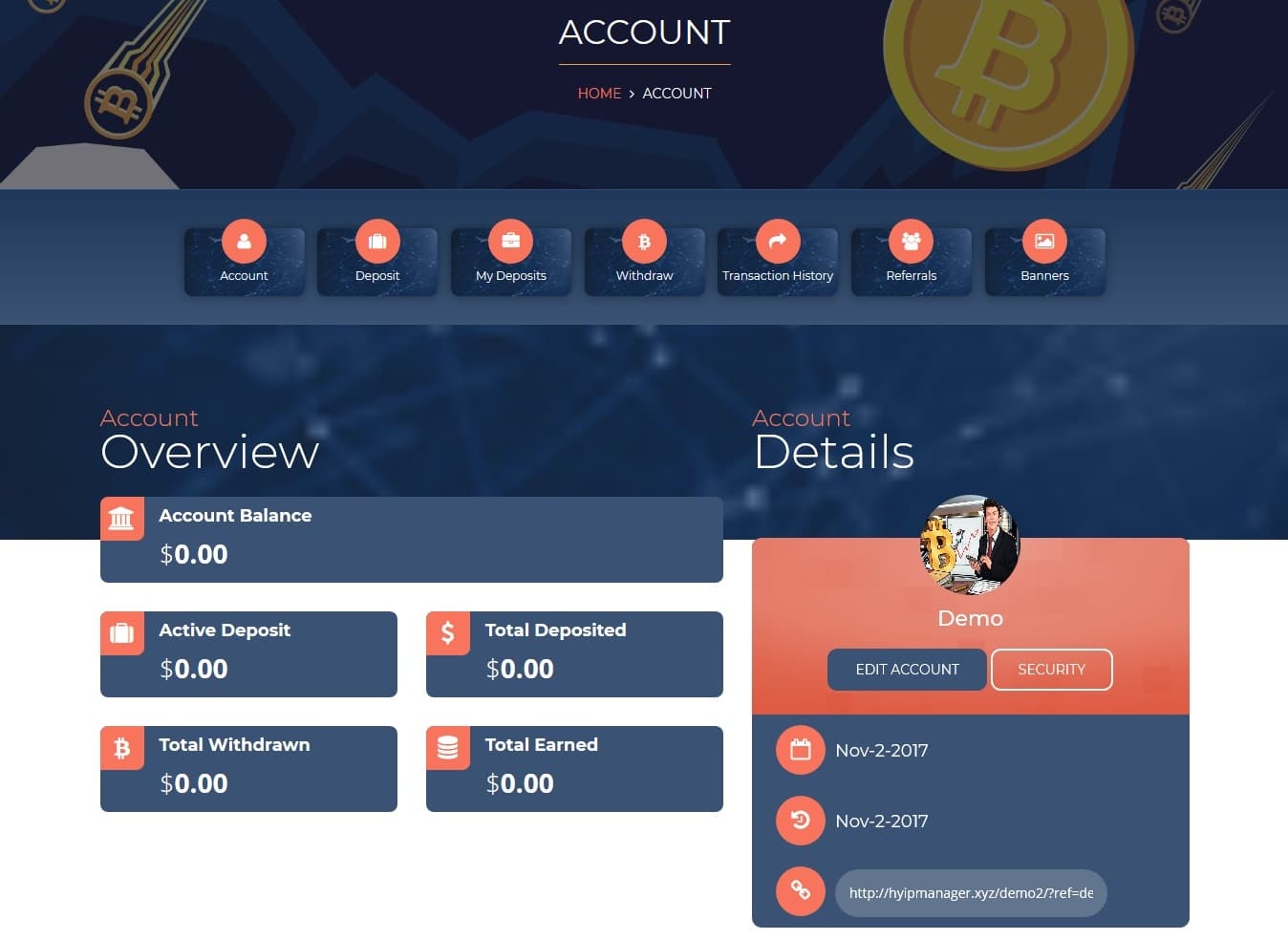 Premium Bitcoin Hyip Script Custom Design Latest Version Bitcoin Enabled